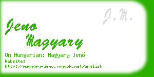 jeno magyary business card