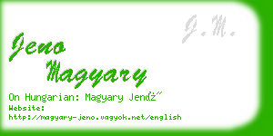 jeno magyary business card